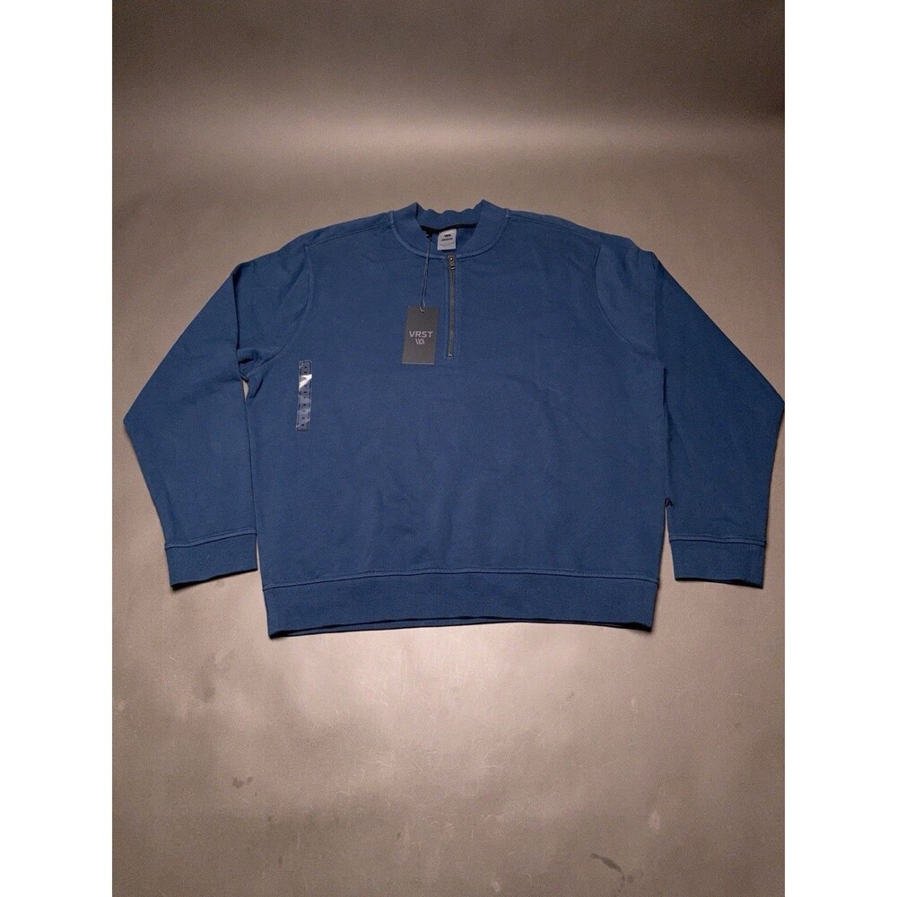 VRST Men's 1/4 Zip Pullover Long Sleeves Teal Blue Sweatshirt Medium NWT